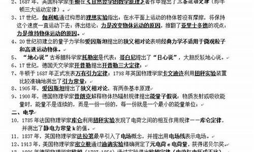 高考物理学史,高考物理学史汇总