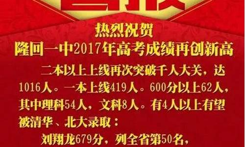 隆回高考2021成绩,隆回高考2017喜报