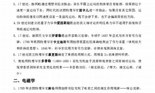 高考物理史实汇总_高考常考物理史